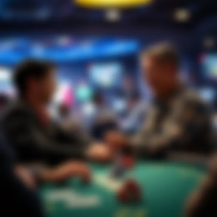 Two players sharing a laugh during a friendly poker match, highlighting the social aspect of the game.